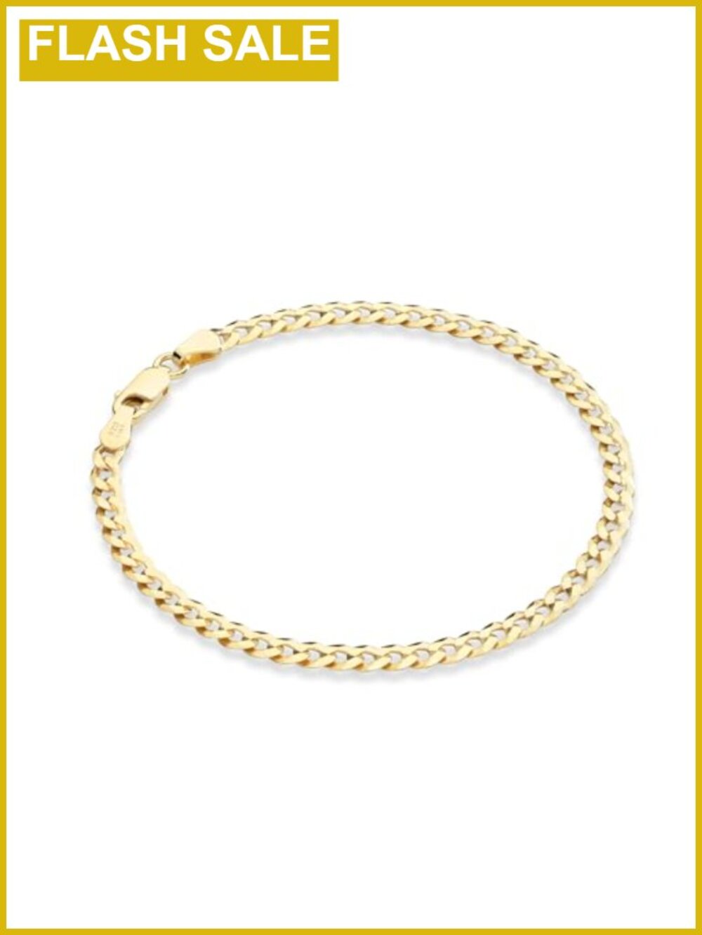 Italian 925 Sterling Silver 18K Gold Plated Cuban Link Chain Bracelet